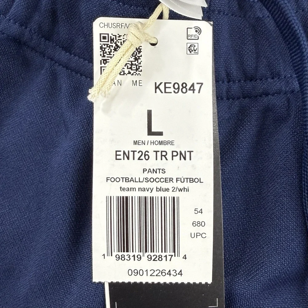 Adidas ENT 26 Track Pants Men's L Navy NWT Football Soccer Running Joggers